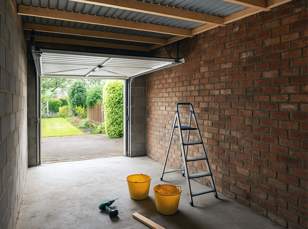 Garage refurbishment in progress