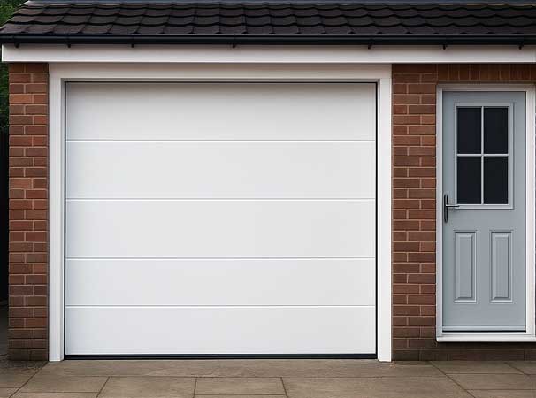 Sectional door close-up with panel detail