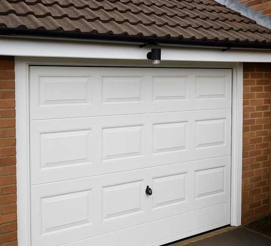 Up-and-over canopy door open position