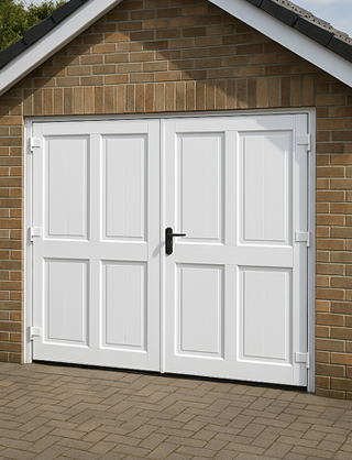 Side-hinged garage doors
